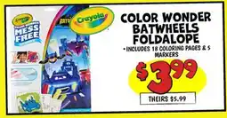 Ollie's COLOR WONDER BATWHEELS FOLDALOPE offer