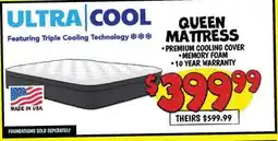 Ollie's ULTRA COOL QUEEN MATTRESS offer
