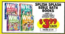 Ollie's SPLISH SPLASH BIBLE BATH BOOKS offer