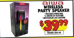 Ollie's aiwa Wireless Party Speaker offer