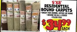 Ollie's 5'X8' RESIDENTIAL BOUND CARPETS offer