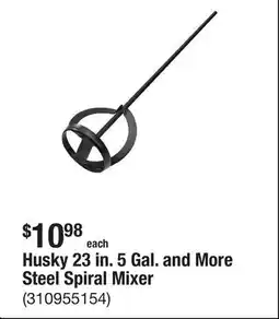 The Home Depot Husky 23 in. 5 Gal. and More Steel Spiral Mixer offer