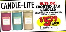 Ollie's 19.25 OZ.FROSTED JAR CANDLES offer