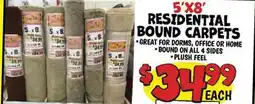 Ollie's 5' X 8' RESIDENTIAL-BOUND CARPETS offer