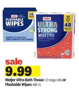 Meijer Meijer Ultra Bath Tissue or Flushable Wipes offer