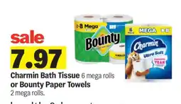 Meijer Charmin Bath Tissue or Bounty Paper Towels offer