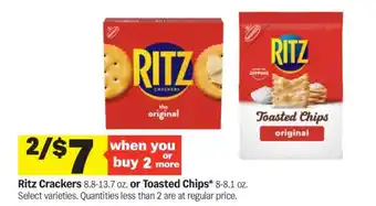 Meijer Ritz Crackers or Toasted Chips offer