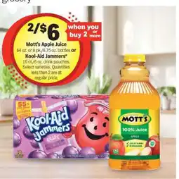 Meijer Mott's Apple Juice or Kool-Aid Jammers offer