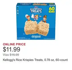 Costco Kellogg's Rice Krispies Treats, 0.78 oz, 60-count offer