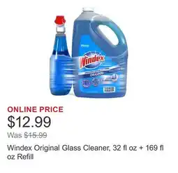 Costco Windex Original Glass Cleaner, 32 fl oz + 169 fl oz Refill offer