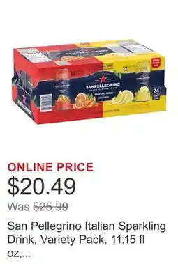 Costco San Pellegrino Italian Sparkling Drink, Variety Pack, 11.15 fl oz, 24-count offer