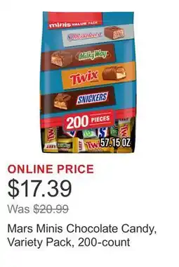 Costco Mars Minis Chocolate Candy, Variety Pack, 200-count offer