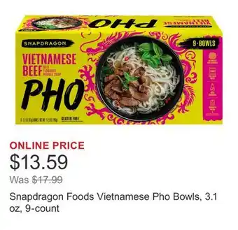 Costco Snapdragon Foods Vietnamese Pho Bowls, 3.1 oz, 9-count offer