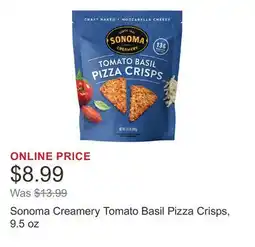 Costco Sonoma Creamery Tomato Basil Pizza Crisps, 9.5 oz offer