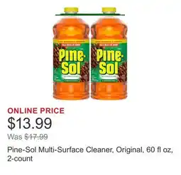 Costco Pine-Sol Multi-Surface Cleaner, Original, 60 fl oz, 2-count offer