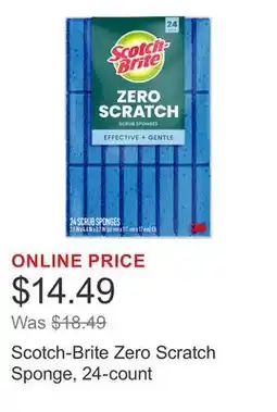 Costco Scotch-Brite Zero Scratch Sponge, 24-count offer