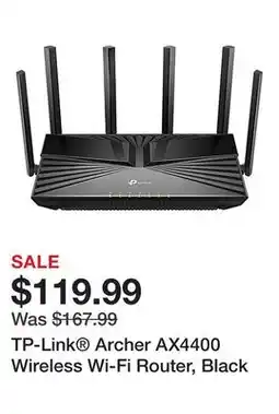 Office Depot TP-Link Archer AX4400 Wireless Wi-Fi Router, Black offer