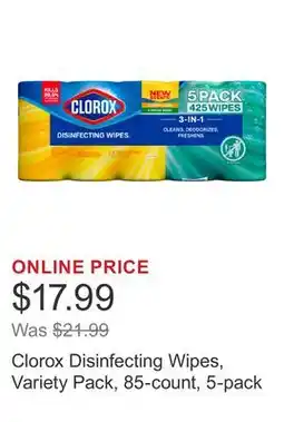 Costco Clorox Disinfecting Wipes, Variety Pack, 85-count, 5-pack offer