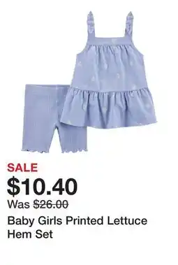 Belk Baby Girls Printed Lettuce Hem Set offer