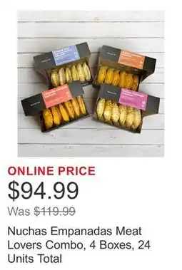 Costco Nuchas Empanadas Meat Lovers Combo, 4 Boxes, 24 Units Total offer
