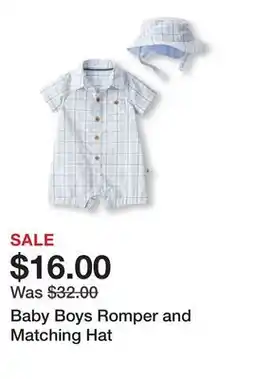 Belk Baby Boys Romper and Matching Hat offer