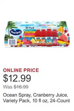 Costco Ocean Spray, Cranberry Juice, Variety Pack, 10 fl oz, 24-Count offer