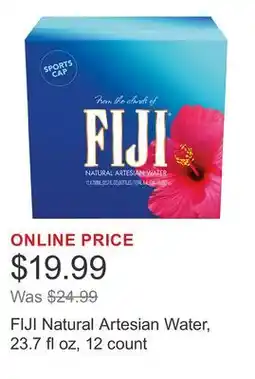 Costco FIJI Natural Artesian Water, 23.7 fl oz, 12 count offer