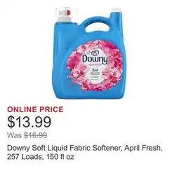 Costco Downy Soft Liquid Fabric Softener, April Fresh, 257 Loads, 150 fl oz offer