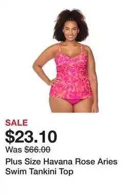 Belk Plus Size Havana Rose Aries Swim Tankini Top offer
