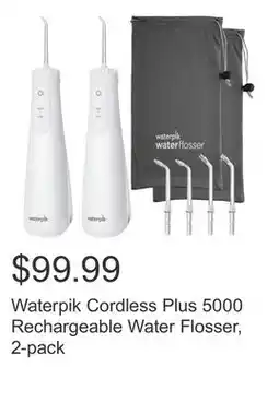 Costco Waterpik Cordless Plus 5000 Rechargeable Water Flosser, 2-pack offer