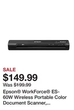 Office Depot Epson WorkForce ES-60W Wireless Portable Color Document Scanner, B11B253201 offer