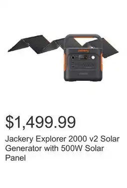 Costco Jackery Explorer 2000 v2 Solar Generator with 500W Solar Panel offer