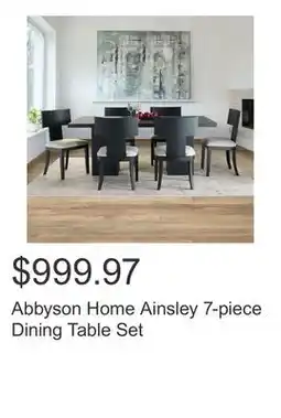 Costco Abbyson Home Ainsley 7-piece Dining Table Set offer