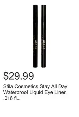 Costco Stila Cosmetics Stay All Day Waterproof Liquid Eye Liner, .016 fl oz, 2-pack offer