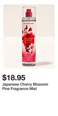 Bath & Body Works Japanese Cherry Blossom Fine Fragrance Mist offer