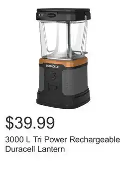 Costco 3000 L Tri Power Rechargeable Duracell Lantern offer