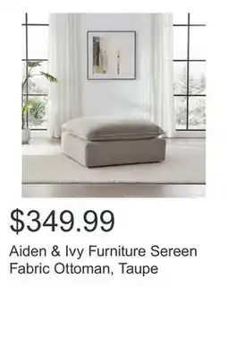 Costco Aiden & Ivy Furniture Sereen Fabric Ottoman, Taupe offer