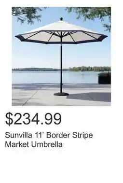 Costco Sunvilla 11' Border Stripe Market Umbrella offer