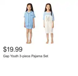 Costco Gap Youth 3-piece Pajama Set offer