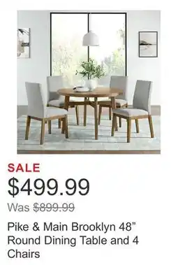 Costco Pike & Main Brooklyn 48 Round Dining Table and 4 Chairs offer