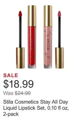 Costco Stila Cosmetics Stay All Day Liquid Lipstick Set, 0.10 fl oz, 2-pack offer