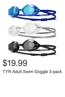Costco TYR Adult Swim Goggle 3-pack offer