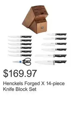 Costco Henckels Forged X 14-piece Knife Block Set offer