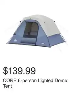 Costco CORE 6-person Lighted Dome Tent offer