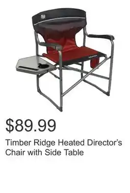 Costco Timber Ridge Heated Director's Chair with Side Table offer