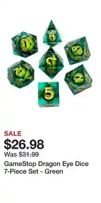 Game Stop GameStop Dragon Eye Dice 7-Piece Set - Green offer