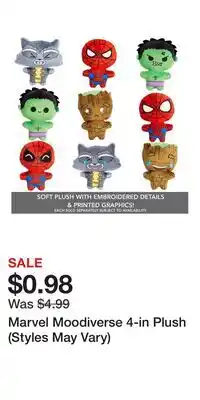 Game Stop Marvel Moodiverse 4-in Plush (Styles May Vary) offer