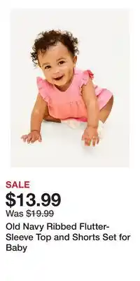Old Navy Old Navy Ribbed Flutter-Sleeve Top and Shorts Set for Baby offer