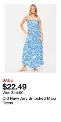 Old Navy Old Navy Airy Smocked Maxi Dress offer