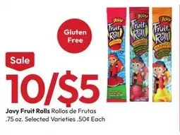 Stater Bros Jovy Fruit Rolls offer